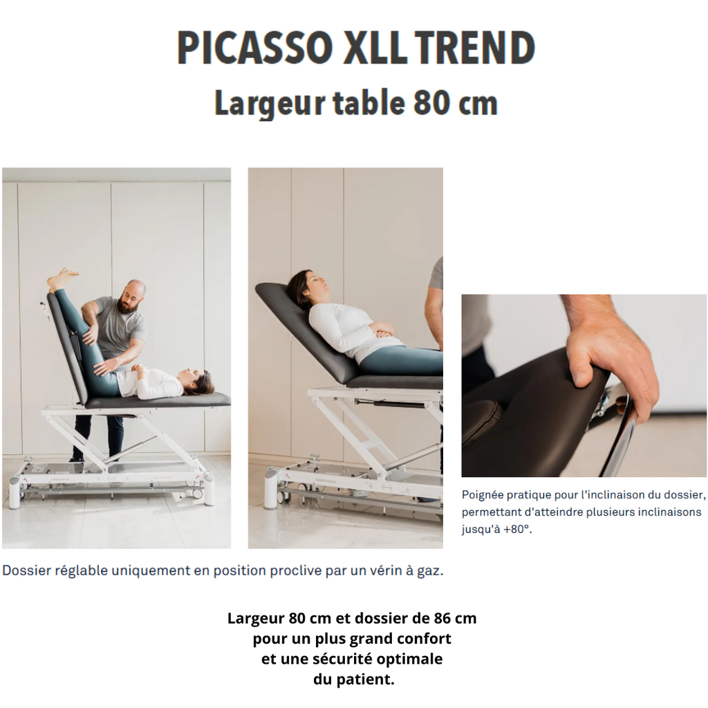 Table de massage PICASSO XLL TREND à 2 plans