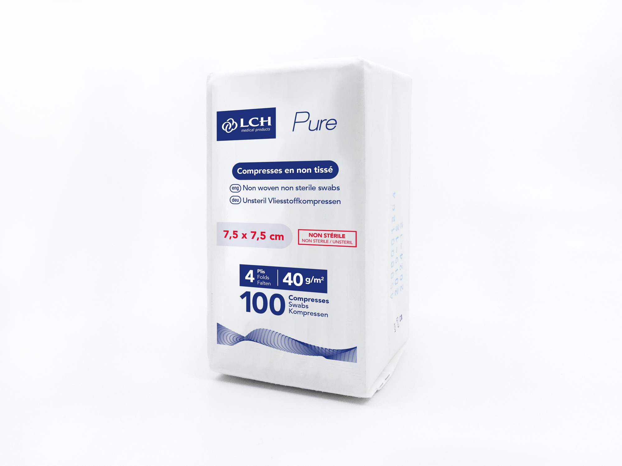 Compresses non tissées non stériles Pure N40 - LCH - pack de 100 compresses