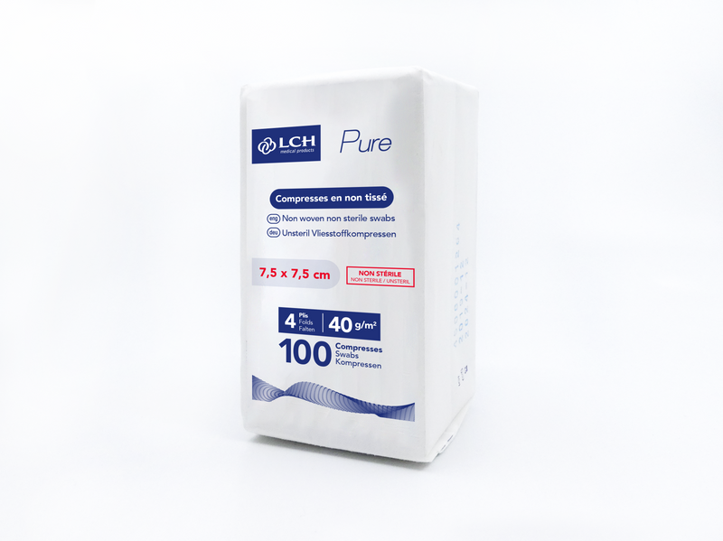 Compresses non tissées non stériles Pure N40 - LCH - pack de 100 compresses