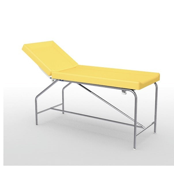 Divan fixe Cordoba - hauteur 82 cm avec sellerie à bourrelets 65 cm, bâti en inox et patins