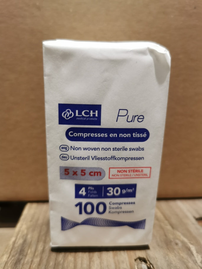 Compresses en non tissés non stériles PURE N30 - LCH - pack de 100 compresses