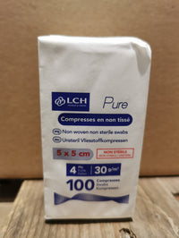 Compresses en non tissés non stériles PURE N30 - LCH - pack de 100 compresses