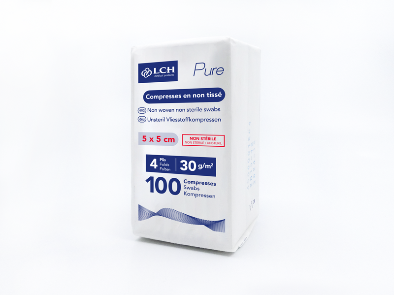 Compresses en non tissés non stériles PURE N30 - LCH - pack de 100 compresses