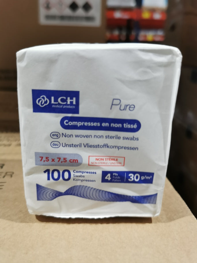 Compresses en non tissés non stériles PURE N30 - LCH - pack de 100 compresses