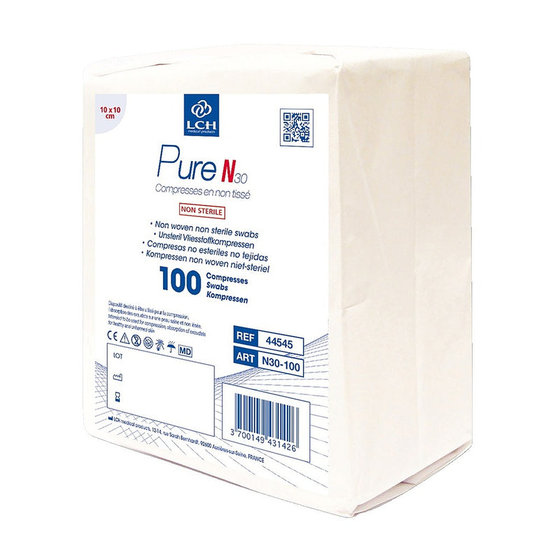 Compresses en non tissés non stériles PURE N30 - LCH - pack de 100 compresses