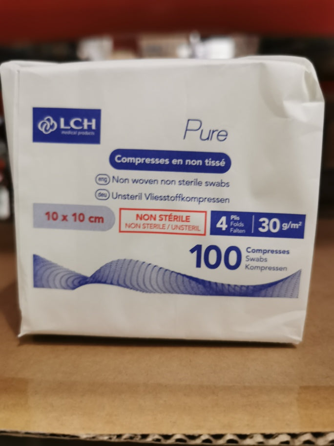 Compresses en non tissés non stériles PURE N30 - LCH - pack de 100 compresses