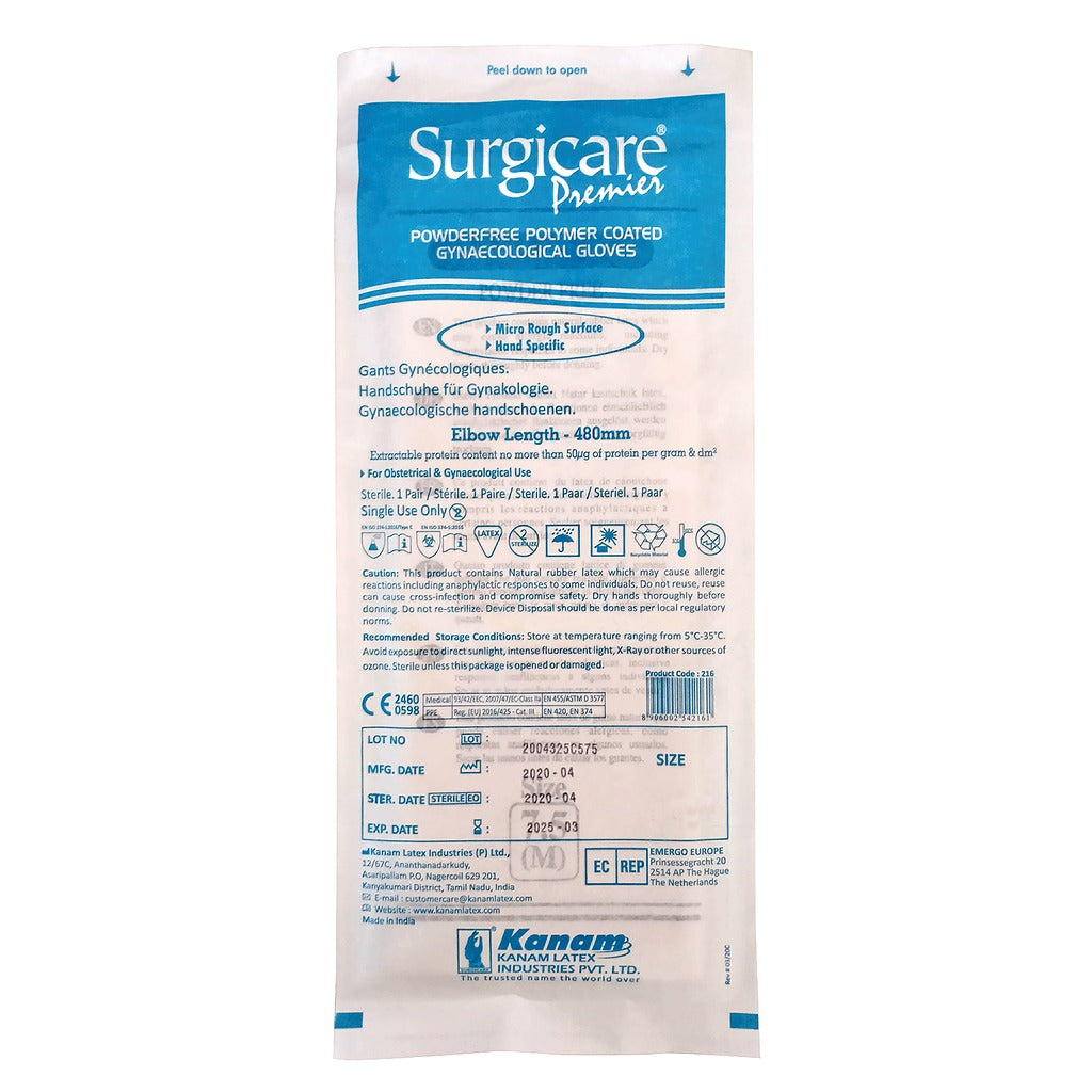 Gants d’obstétrie stériles Surgicare Premier - Boite de 25 paires