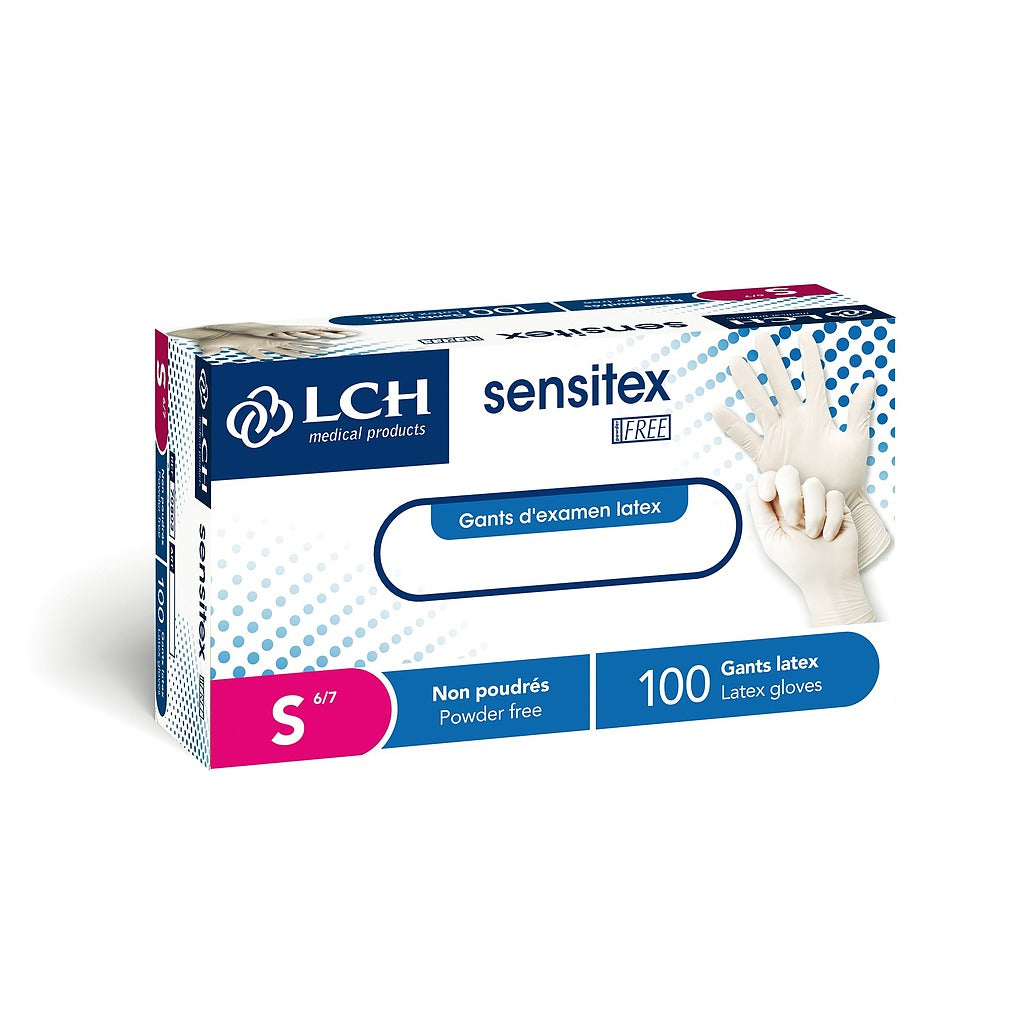 Gants d'examen en latex non poudrés Sensitex LCH - Boîte de 100