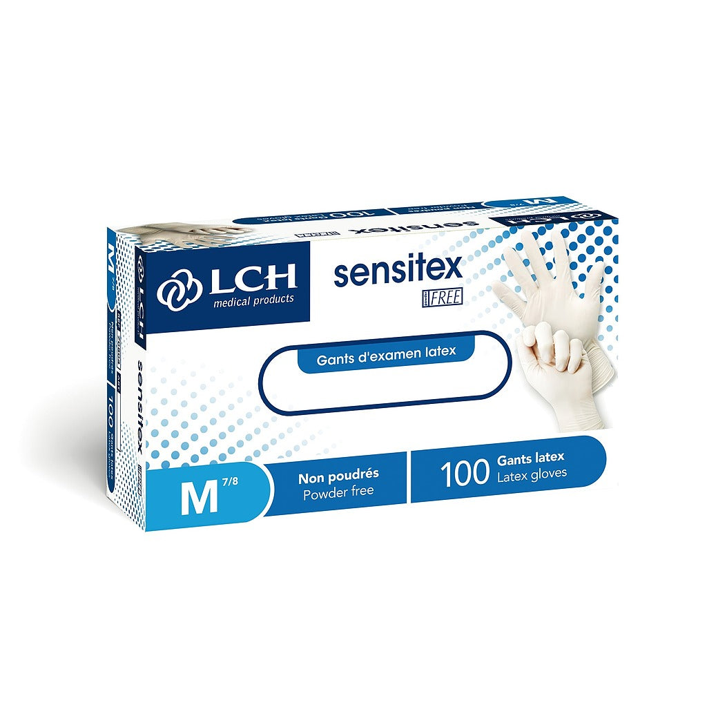 Gants d'examen en latex non poudrés Sensitex LCH - Boîte de 100