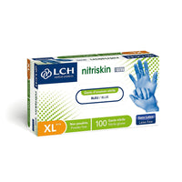 Gants d'examen en nitrile non poudrés Nitriskin LCH - Bleu - Premium