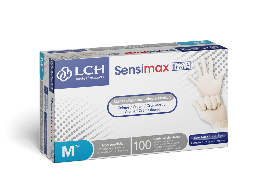 Gant d'examen vinyle stretch non poudré Sensimax