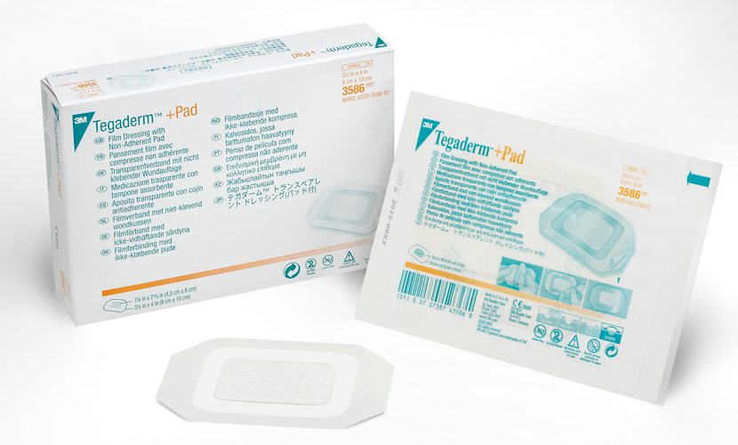 Pansement adhésif stérile transparent avec compresse 3M™ Tegaderm + Pad