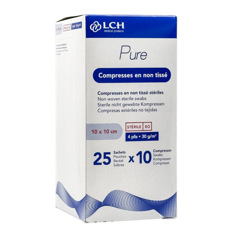 Compresses en non tissés stériles PURE sN30 - 10 x 10 cm