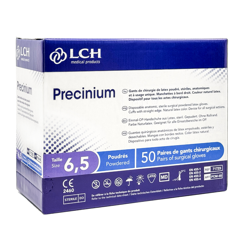 Gants stériles Precinium LCH en latex poudré -  Boîte de 50 paires