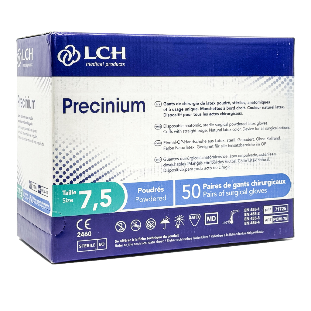 Gants stériles Precinium LCH en latex poudré -  Boîte de 50 paires