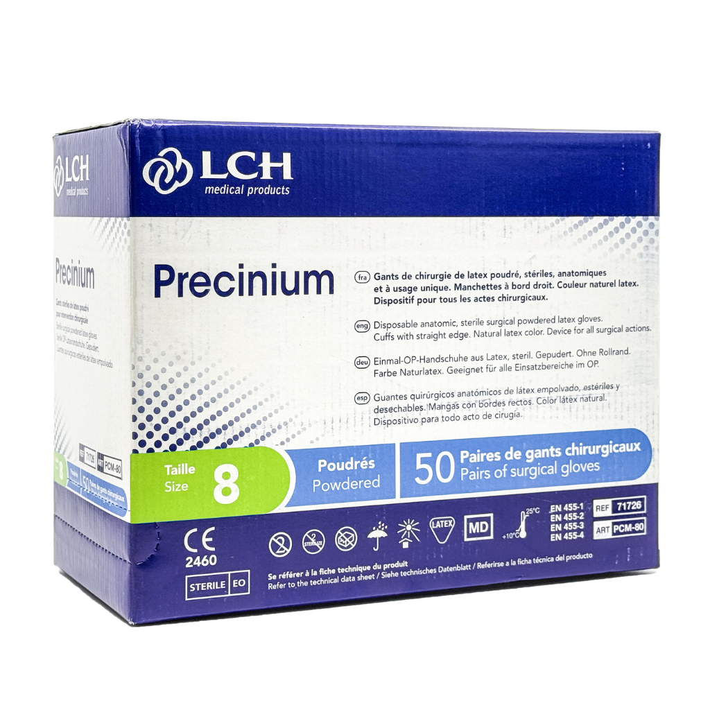 Gants stériles Precinium LCH en latex poudré -  Boîte de 50 paires