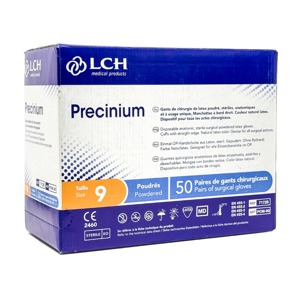 Gants stériles Precinium LCH en latex poudré -  Boîte de 50 paires