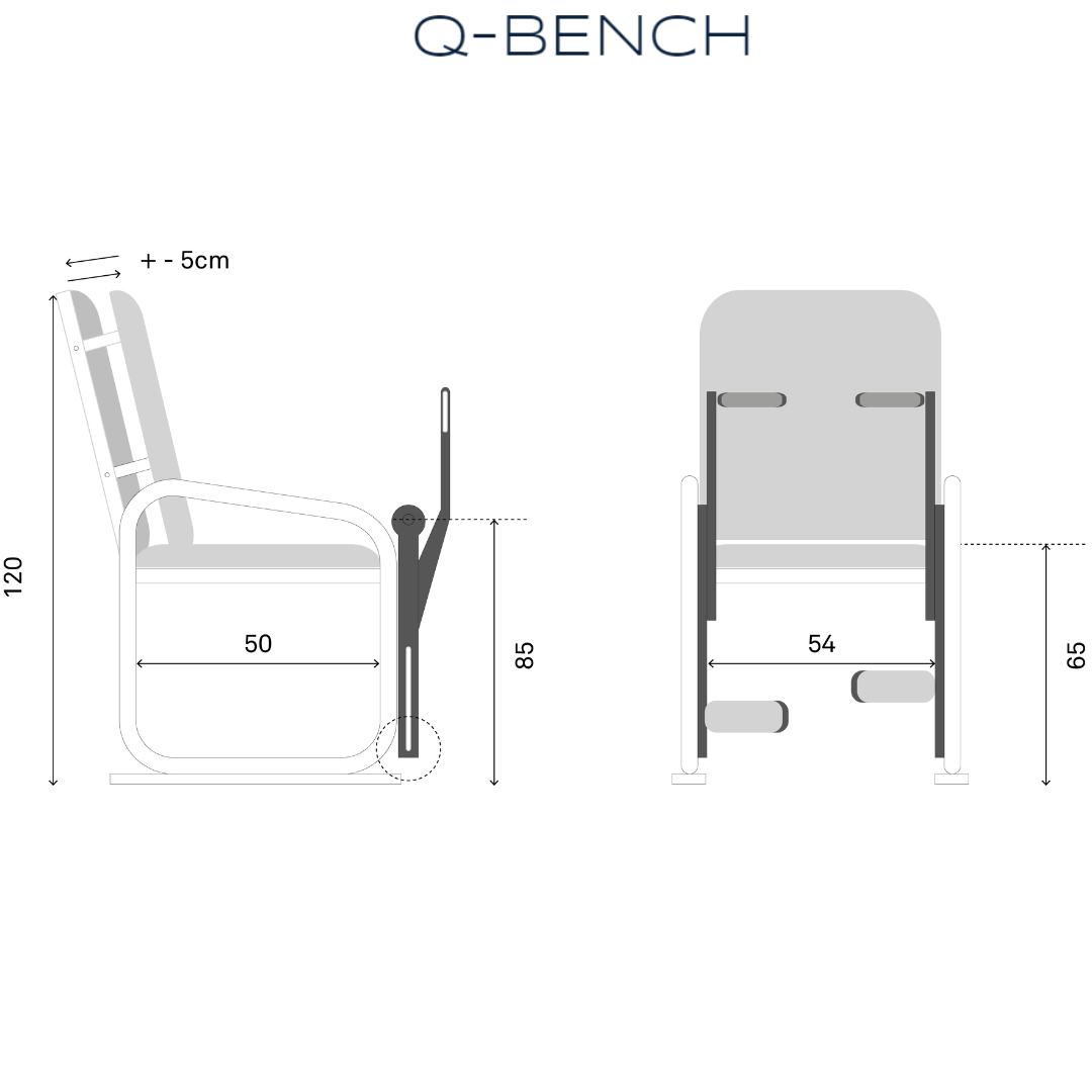 Fauteuil quadriceps Q-BENCH avec 20 kilos de disques de charge