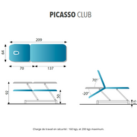 Table de massage électrique 2 plans Picasso Club