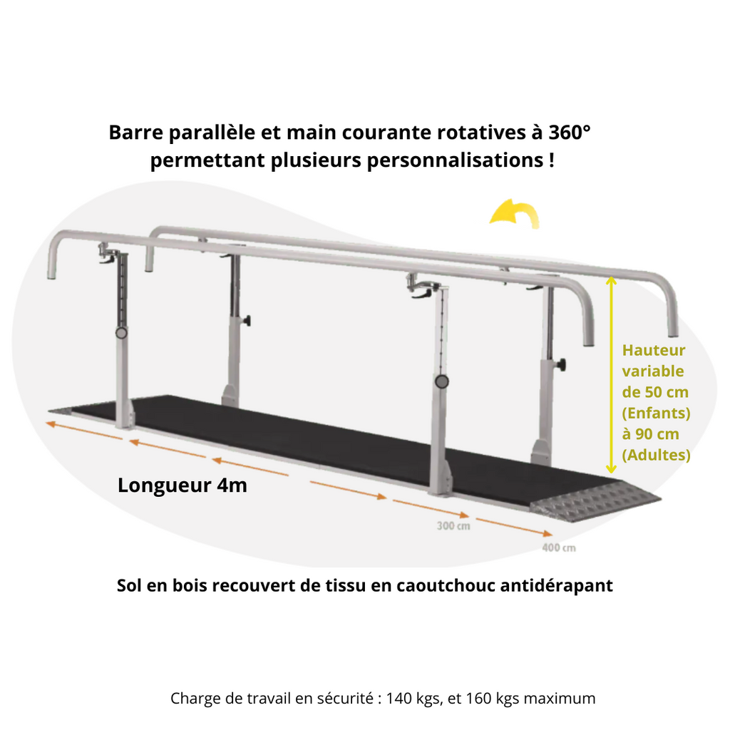 Barre parallèle professionnelle 4m - Ferrox