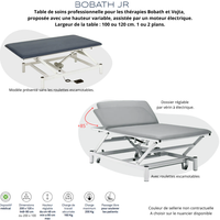 Table électrique Bobath Jr Ferrox à hauteur variable avec roulettes