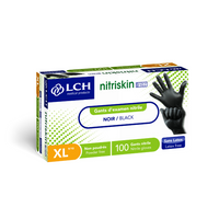 Gants d'examen en nitrile non poudrés Nitriskin LCH - Noir