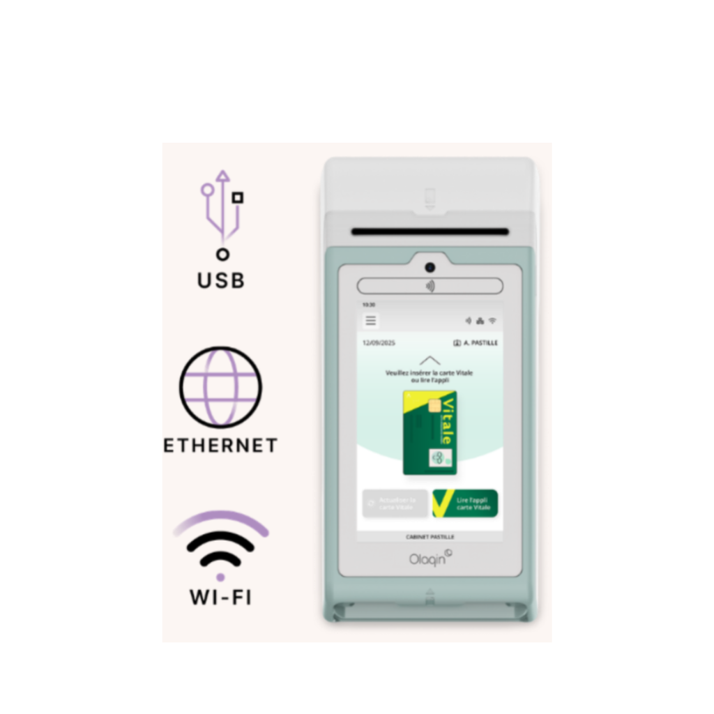 PRIUM PRO + Lecteur de carte vitale PC/SC trifente et Sans contact NFC - QR code