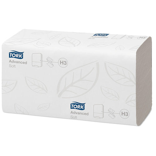Tork Essuie-mains pliés en V Advanced - 290268 - Papier d'essuyage pour Distributeur H3 - Absorbant et indéchirable, grand, 2 plis, blanc - 20 x 200 feuilles Tork Essuie-mains pliés en V Advanced - 290268 - Papier d'essuyage pour Distributeur H3 - Absorbant et indéchirable, grand, 2 plis, blanc - 20 x 200 feuilles