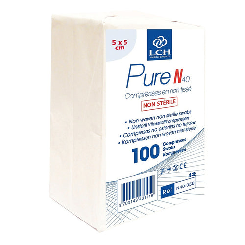 Compresses non tissées non stériles Pure N40 - LCH - pack de 100 compresses