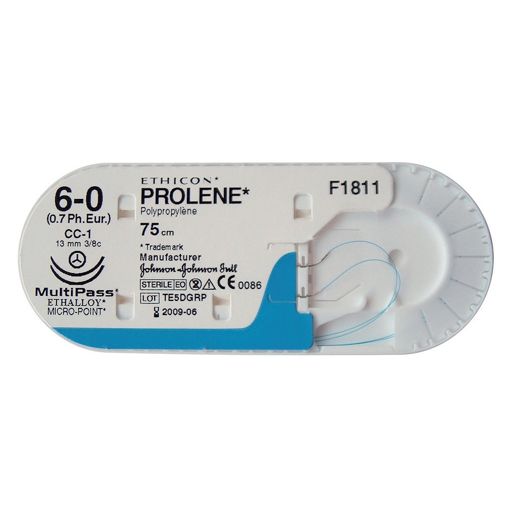 Fil de Suture Non Résorbable Bleu Prolène Ethicon - Boite de 36
