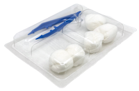Set de pansement avec pince anatomique et boules non tissées - Carton de 5