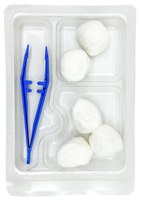Set de pansement avec pince anatomique et boules non tissées - Carton de 5