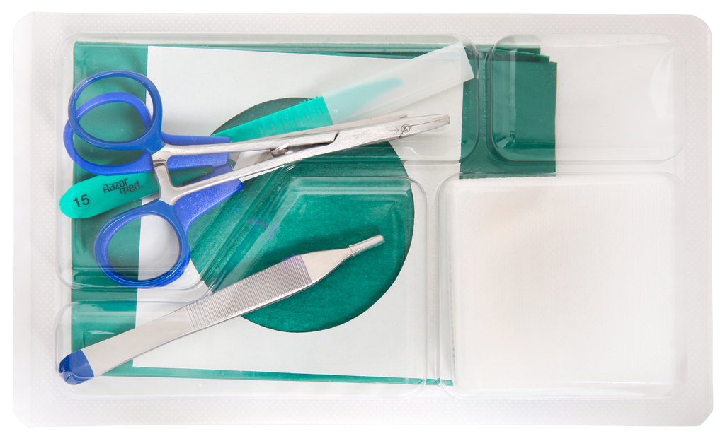 Set de biopsie avec bistouri et instruments de prélèvement – Carton de 5 sets