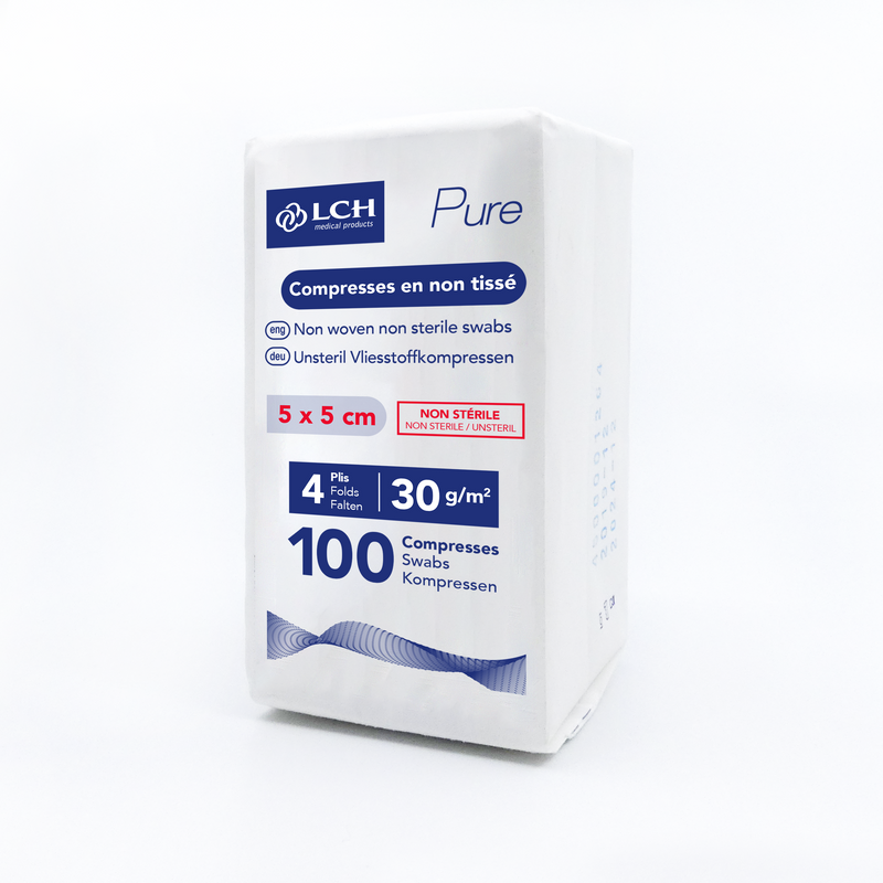 Compresses en non tissés non stériles PURE N30 - LCH - pack de 100 compresses