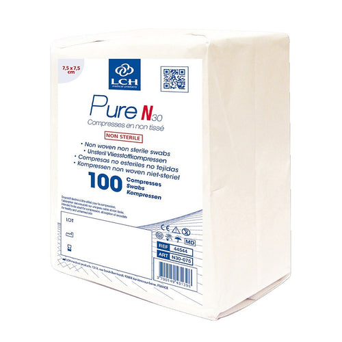 Compresses en non tissés non stériles PURE N30 - LCH - pack de 100 compresses