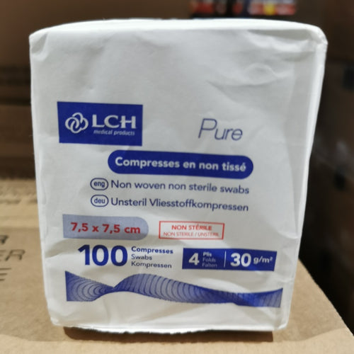 Compresses en non tissés non stériles PURE N30 - LCH - pack de 100 compresses