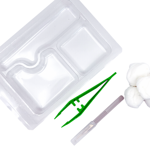 Set d’ablation de suture avec bistouri coupe-fils et pince anatomique – Carton de 5 sets