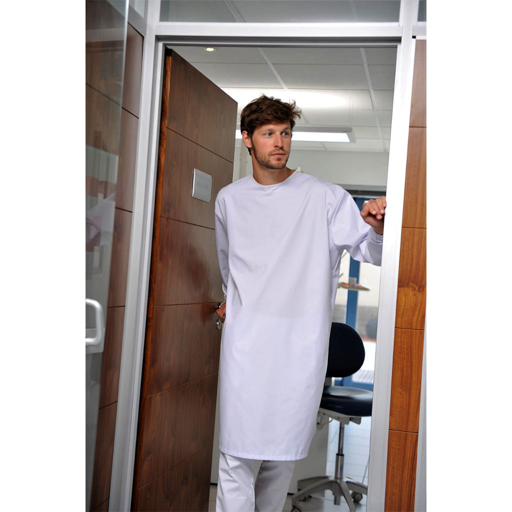 Sur-blouse blanche en tissu lavable - SNV