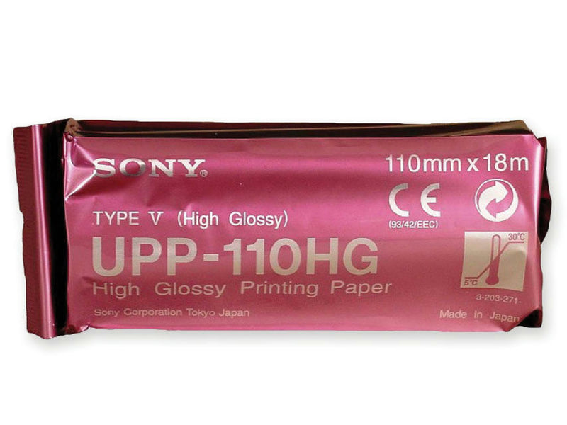Papier thermique noir et blanc brillant Sony UPP-110 HG 110 mmx18m