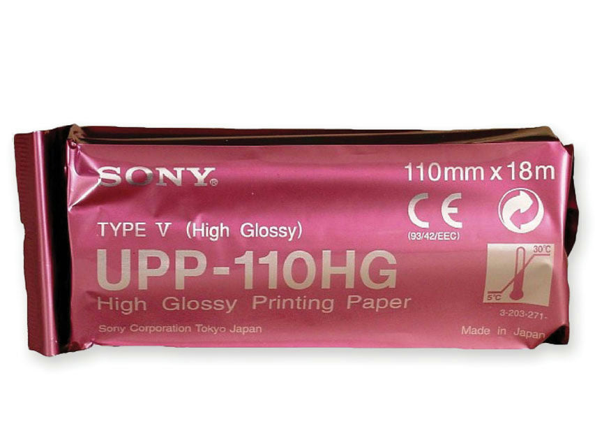 Papier thermique noir et blanc brillant Sony UPP-110 HG 110 mmx18m
