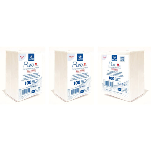 Compresses non tissées non stériles Pure N40 - LCH - pack de 100 compresses