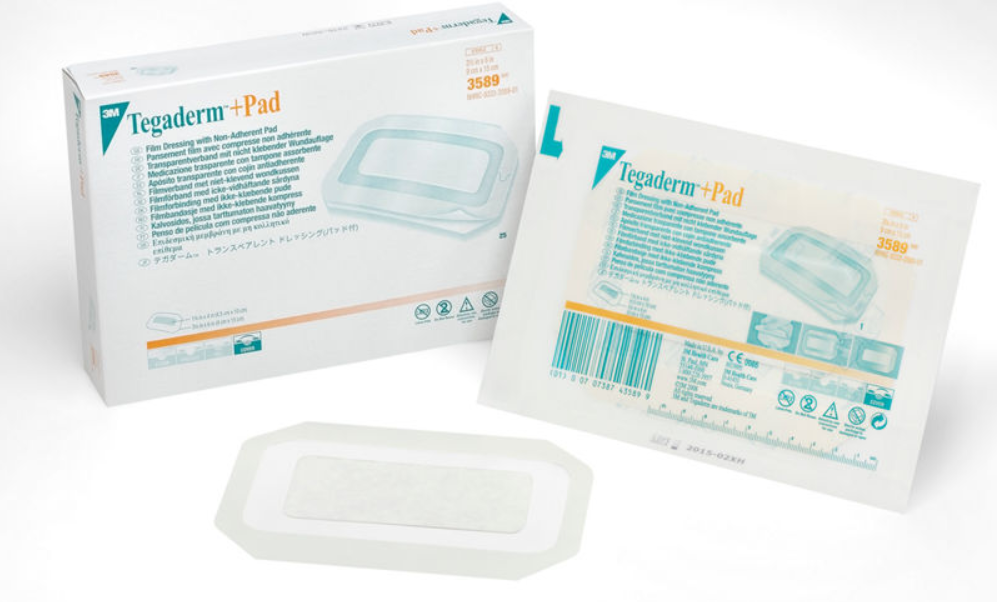 Pansement adhésif stérile transparent avec compresse 3M™ Tegaderm + Pad