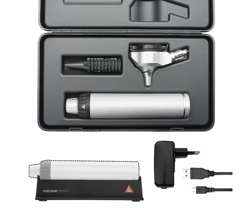 Trousse Otoscope HEINE Beta 400 à Fibre Optique LED poignée rechargeable