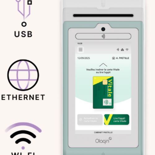 Lecteur de carte vitale PC/SC trifente - Sans contact NFC - QR code PRIUM PRO +