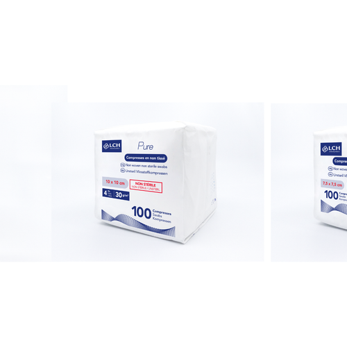 Compresses en non tissés non stériles PURE N30 - LCH - pack de 100 compresses