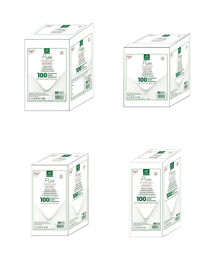 Compresses de gaze non stériles - Sachet de 100 - LCH