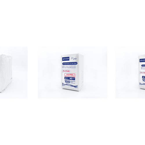 Compresses non tissées non stériles Pure N40 - LCH - pack de 100 compresses