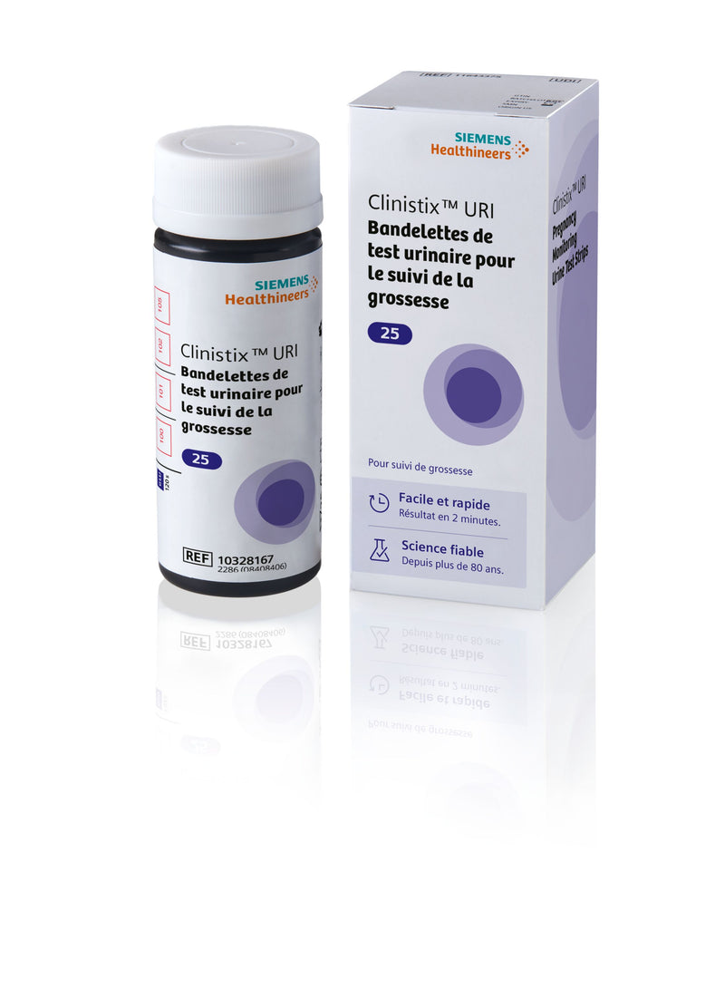 Bandelettes urinaires Clinistix URI - 4 paramètres suivi grossesse x25